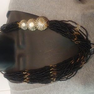 Handcrafted Black Seedbead Necklace